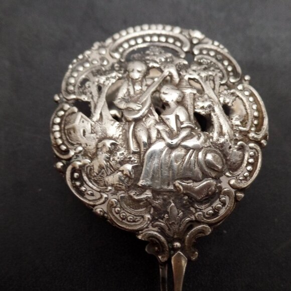 Vintage 800 Silver Serving Scissor Tong Pastry Server - Picture 9 of 15